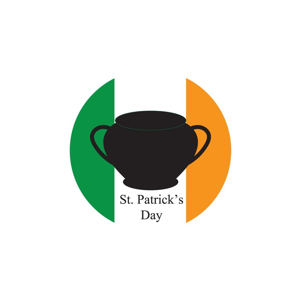 Happy St Patrick's Day Vector Round Label Stock Vector Illustration