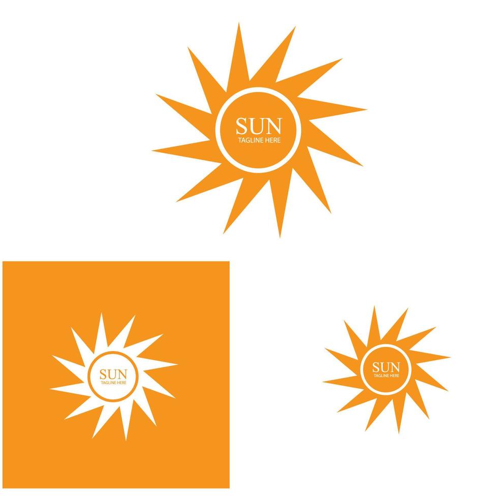 plantilla de logotipo de icono de ilustración de vector de sol