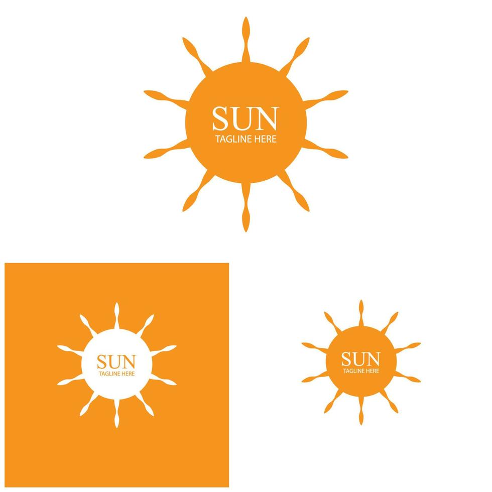 plantilla de logotipo de icono de ilustración de vector de sol