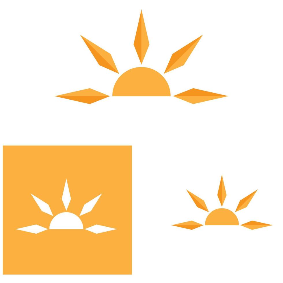 plantilla de logotipo de icono de ilustración de vector de sol