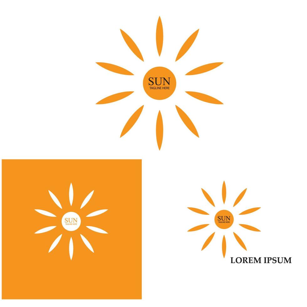 plantilla de logotipo de icono de ilustración de vector de sol