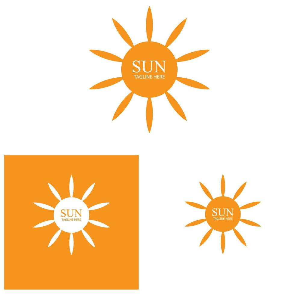 plantilla de logotipo de icono de ilustración de vector de sol