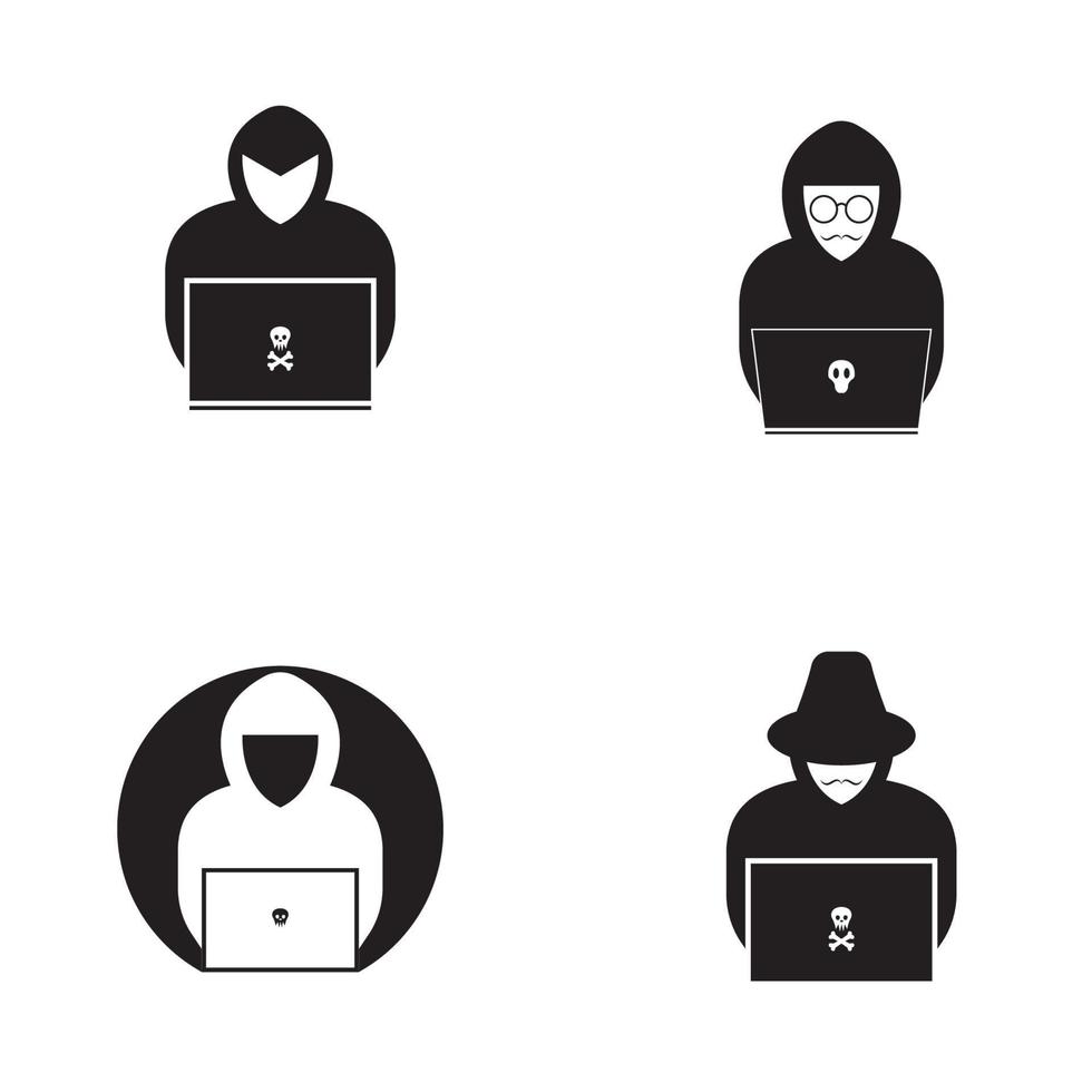 Hacker icon logo vector background