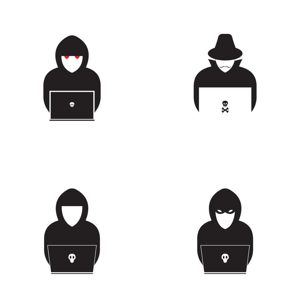 fondo de vector de logotipo de icono de hacker