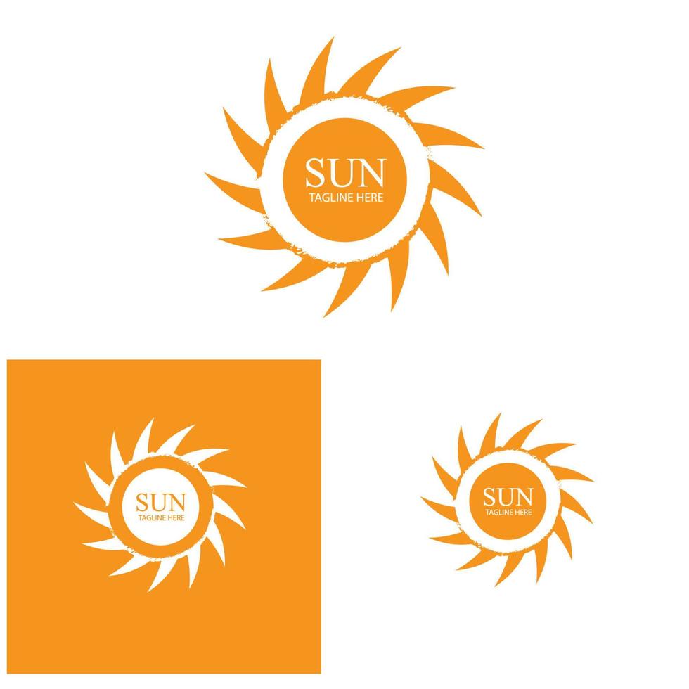 plantilla de logotipo de icono de ilustración de vector de sol