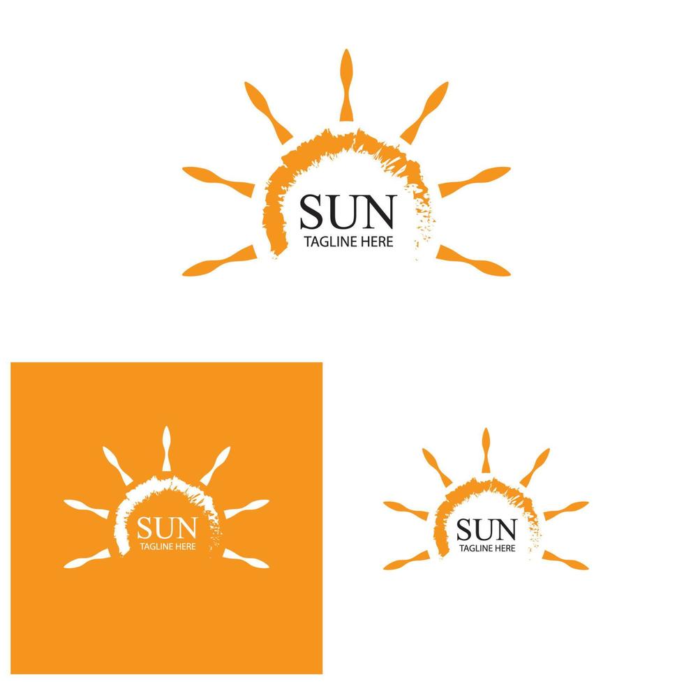 plantilla de logotipo de icono de ilustración de vector de sol