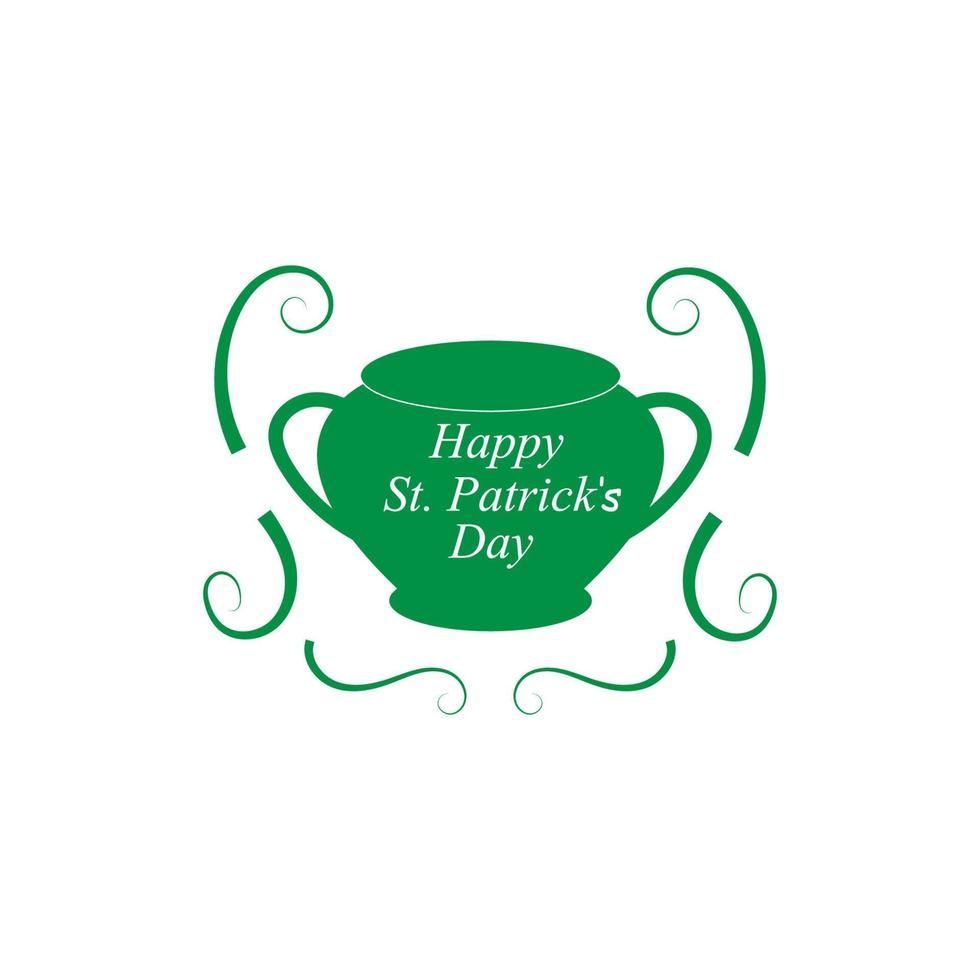 Happy St Patrick's Day Vector Round Label Stock Vector Illustration