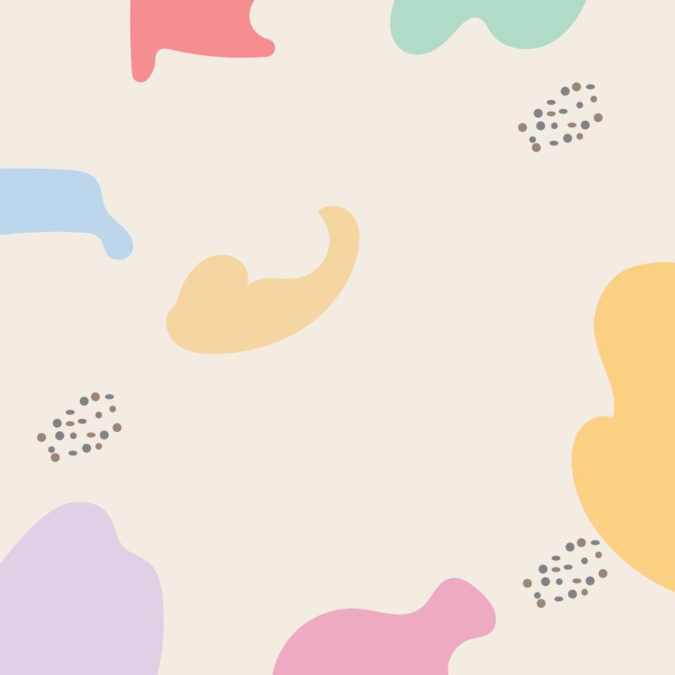 abstract background. Hand drawn various shapes and doodle objects. Modern contemporary trendy vector illustration. Each background is isolated. pastel colors