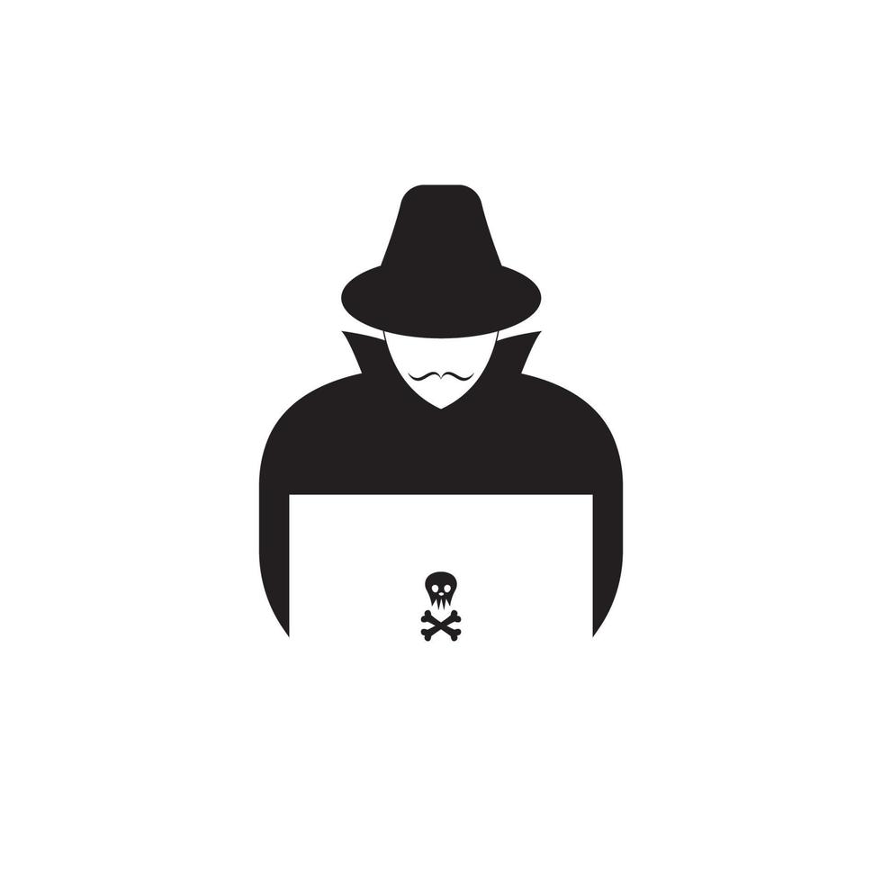 fondo de vector de logotipo de icono de hacker