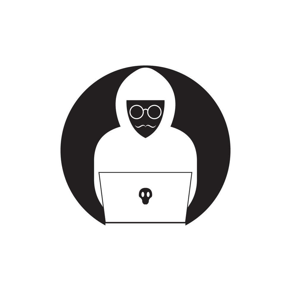 Hacker icon logo vector background