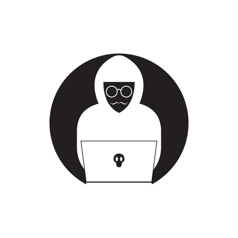 Hacker icon logo vector background