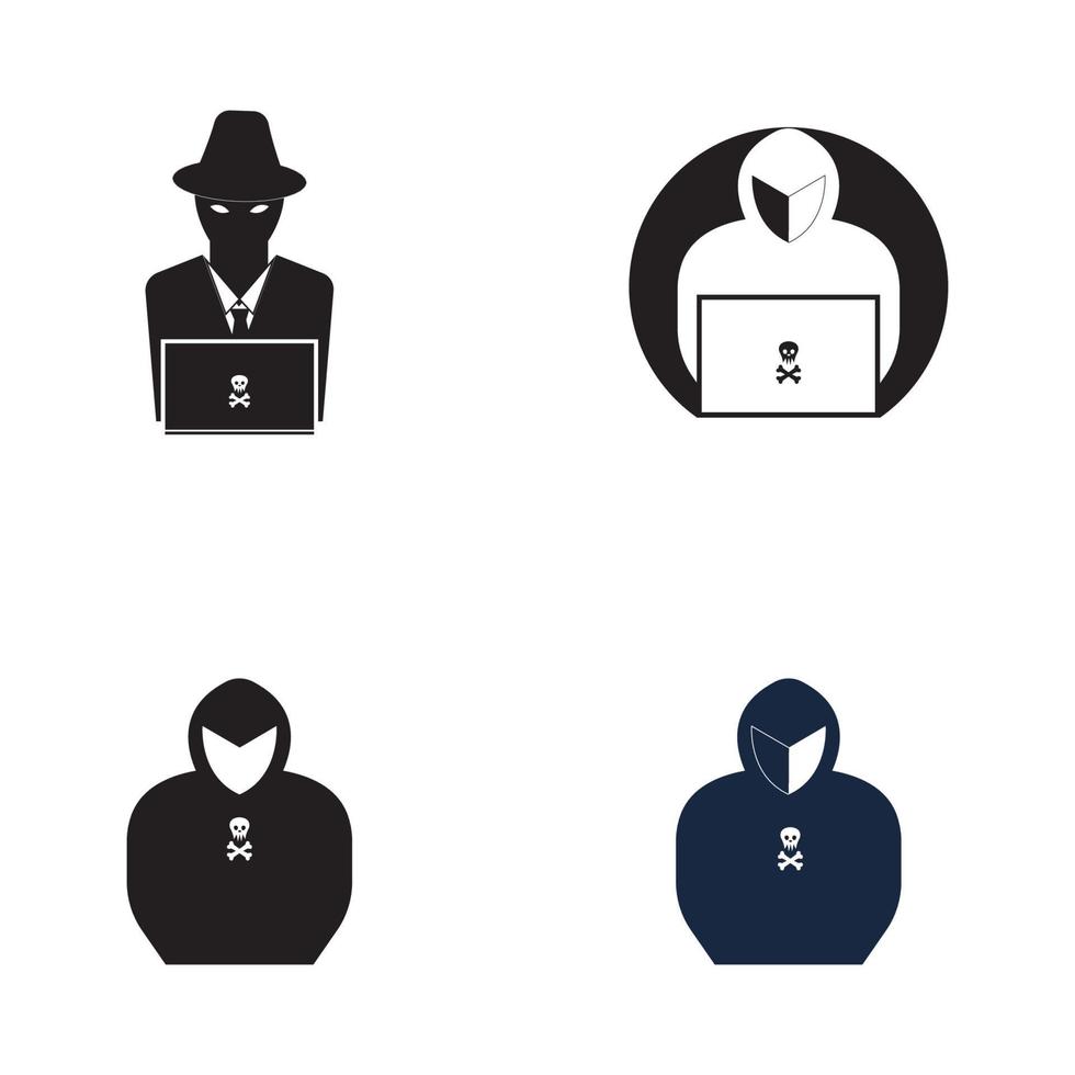 Hacker icon logo vector background