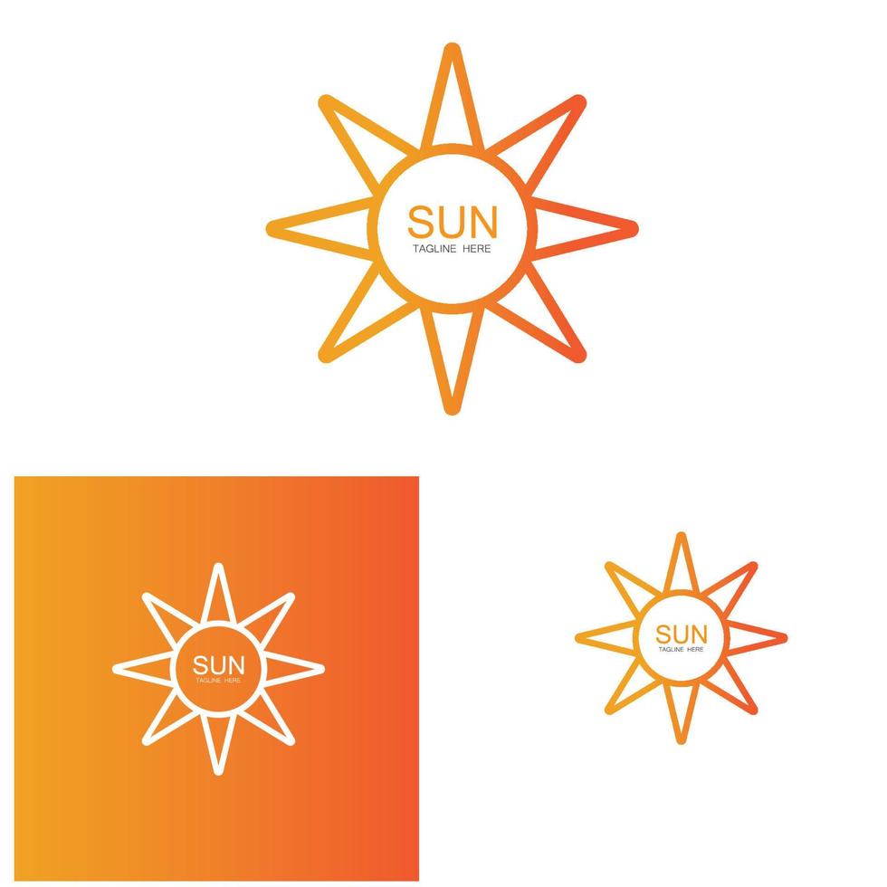 plantilla de logotipo de icono de ilustración de vector de sol