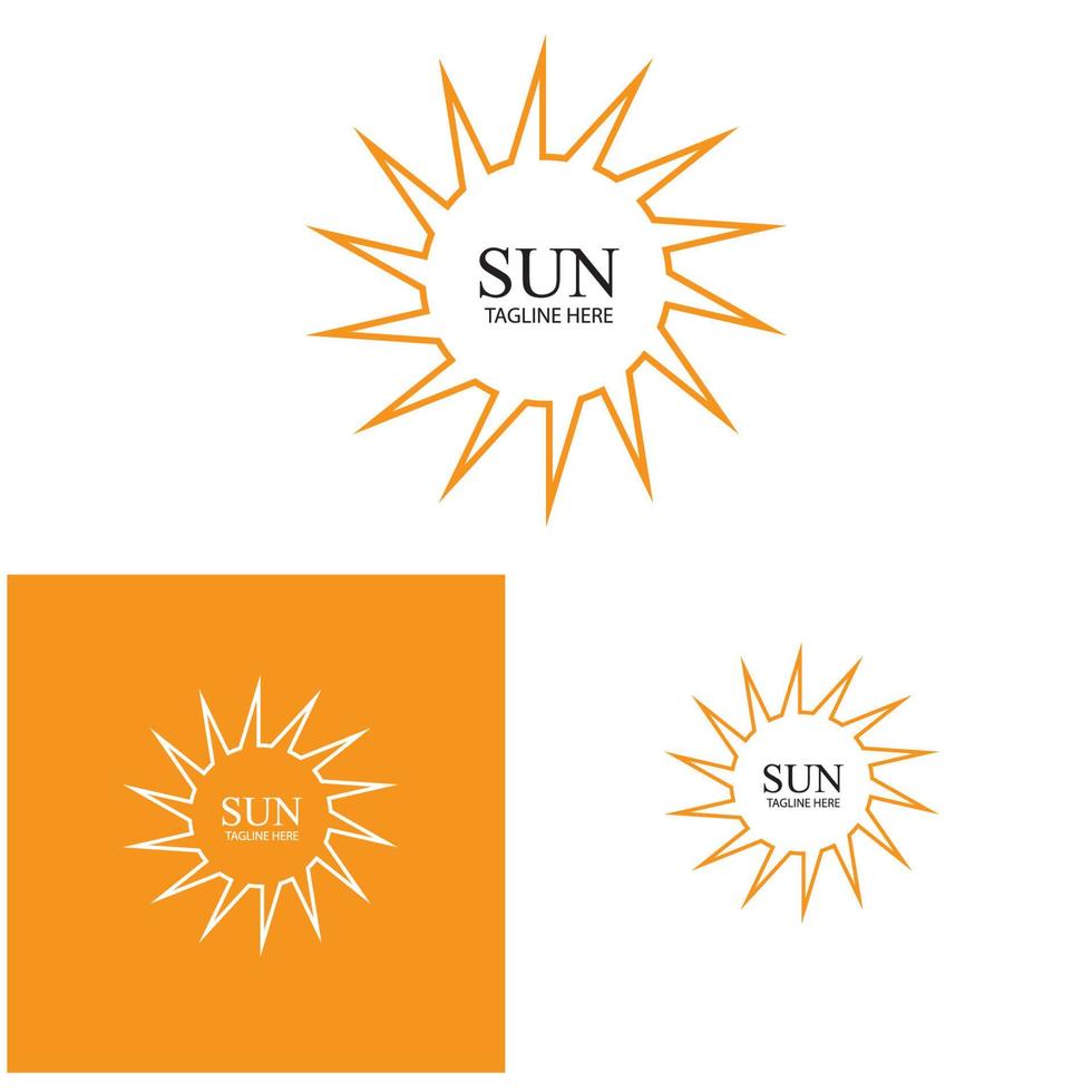 plantilla de logotipo de icono de ilustración de vector de sol