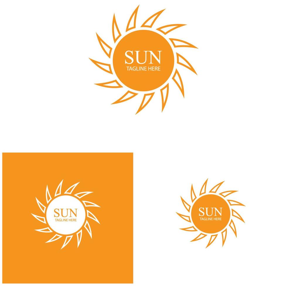 plantilla de logotipo de icono de ilustración de vector de sol