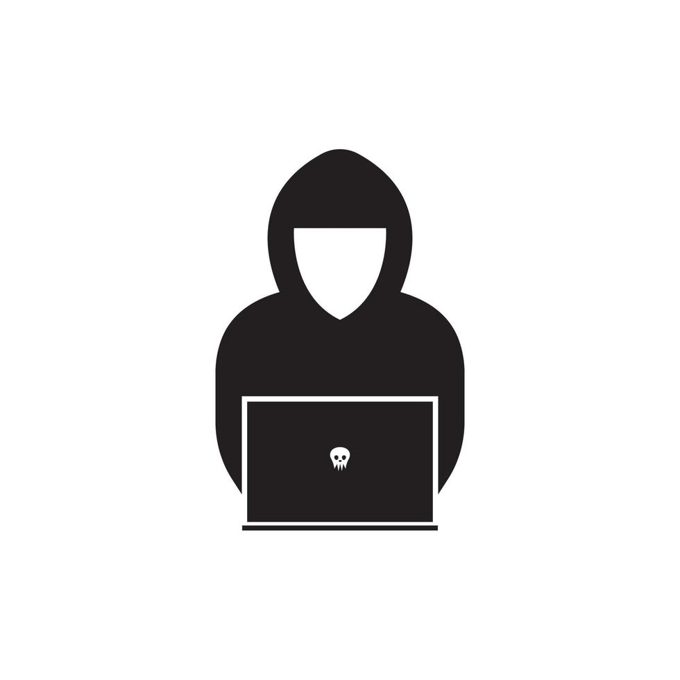 fondo de vector de logotipo de icono de hacker