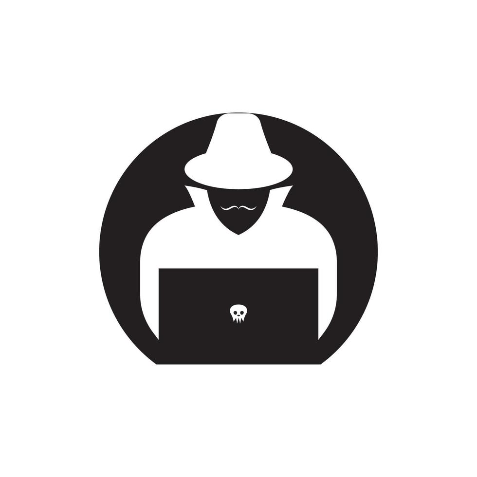 Hacker icon logo vector background