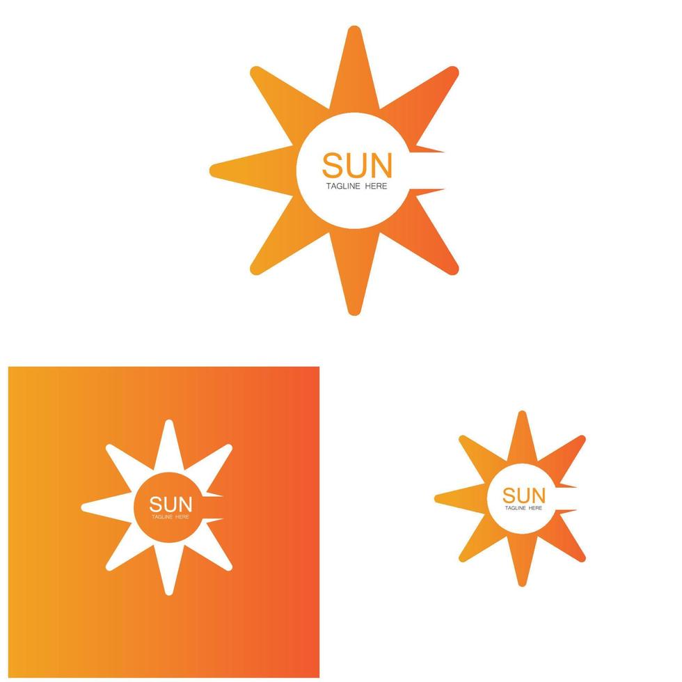 plantilla de logotipo de icono de ilustración de vector de sol