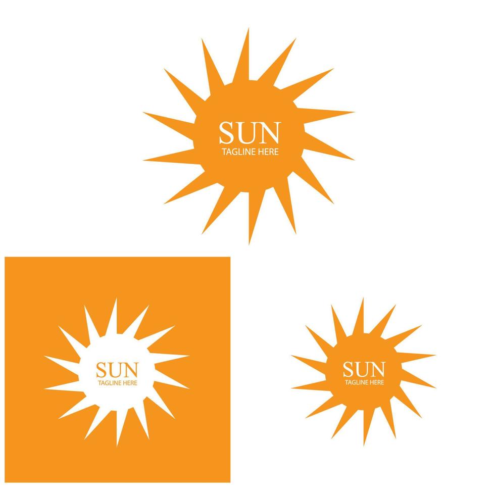 plantilla de logotipo de icono de ilustración de vector de sol