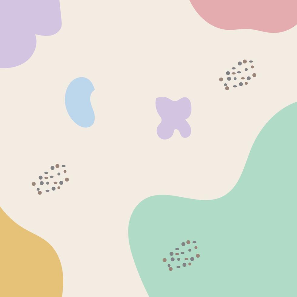 abstract background. Hand drawn various shapes and doodle objects. Modern contemporary trendy vector illustration. Each background is isolated. pastel colors