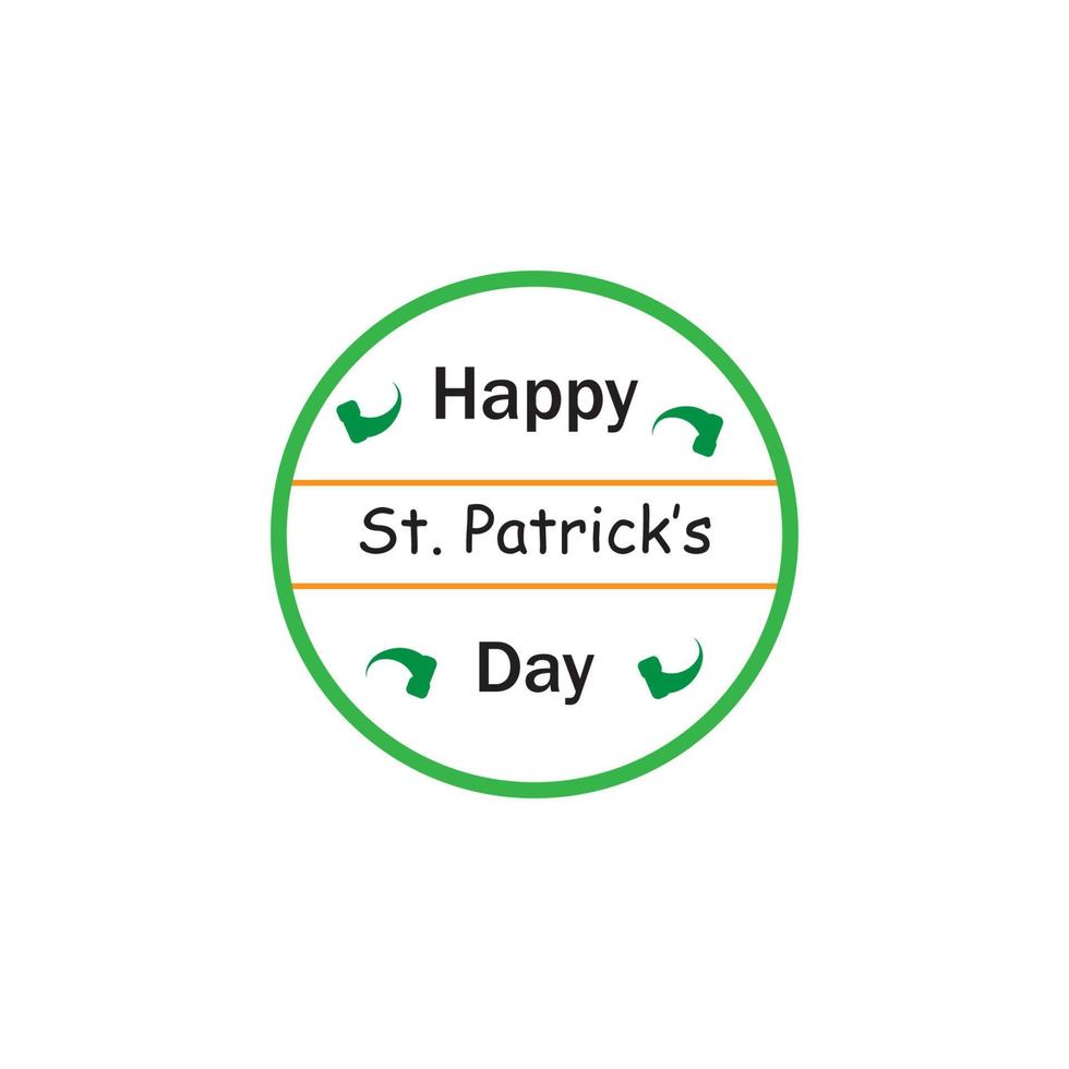 Happy St Patrick's Day Vector Round Label Stock Vector Illustration