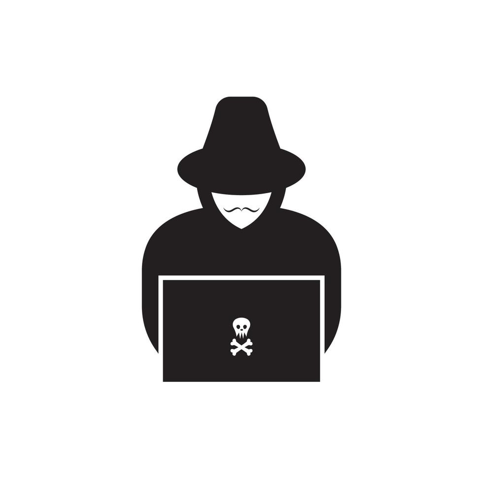 fondo de vector de logotipo de icono de hacker