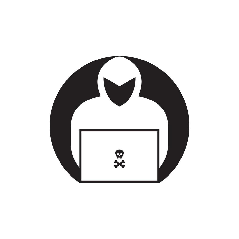 Hacker icon logo vector background