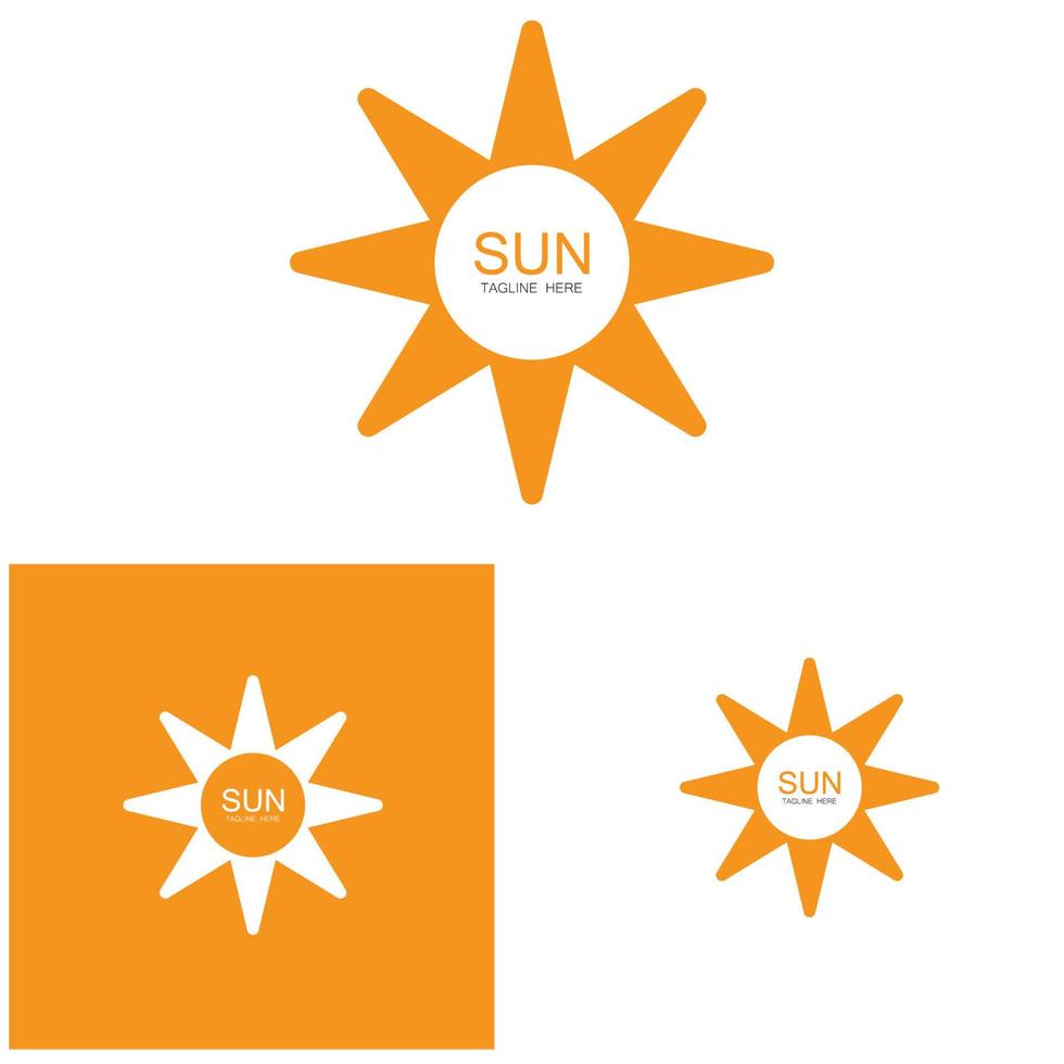 plantilla de logotipo de icono de ilustración de vector de sol