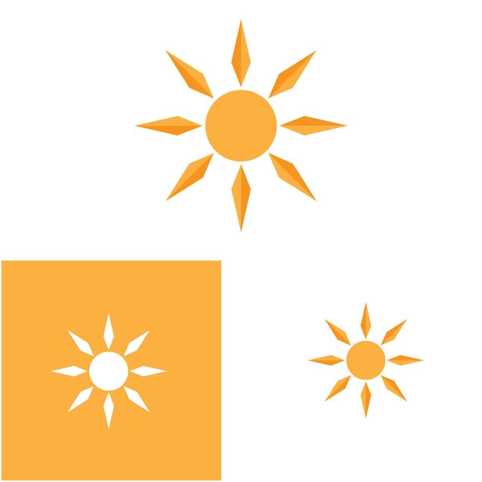 plantilla de logotipo de icono de ilustración de vector de sol