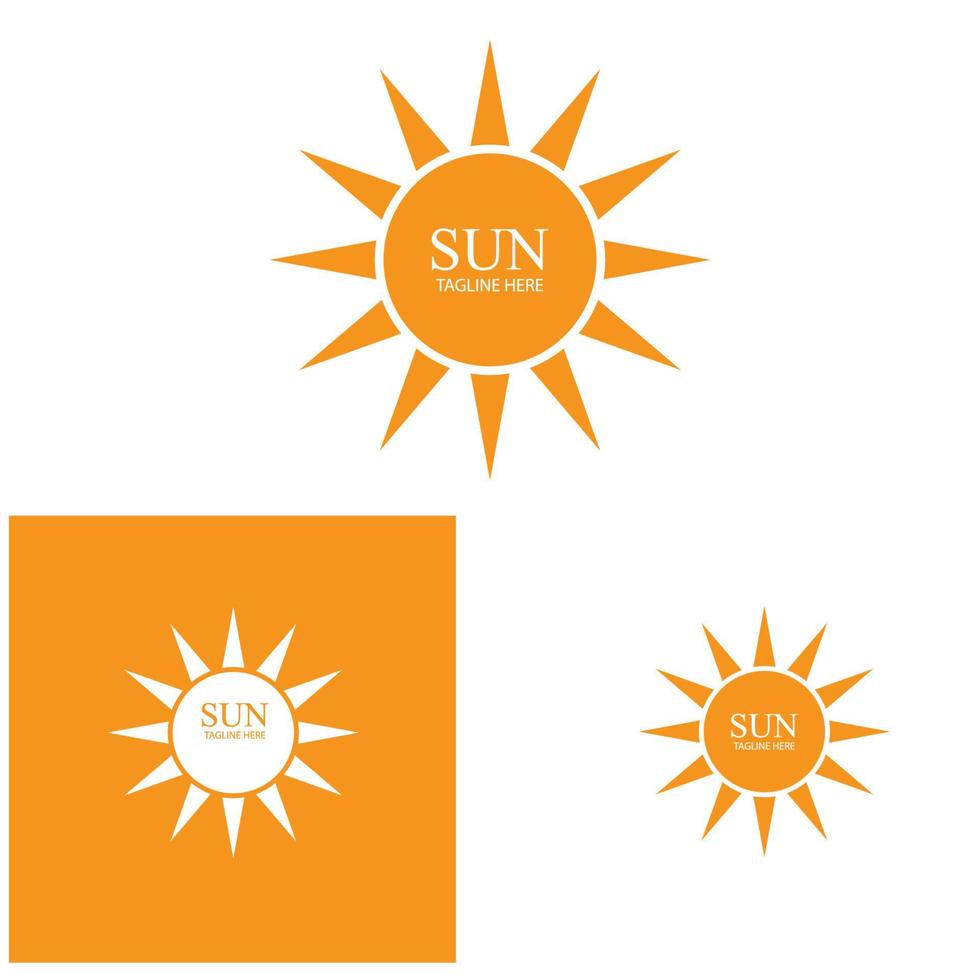 plantilla de logotipo de icono de ilustración de vector de sol