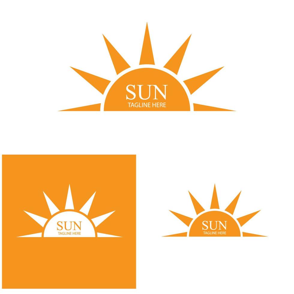 plantilla de logotipo de icono de ilustración de vector de sol