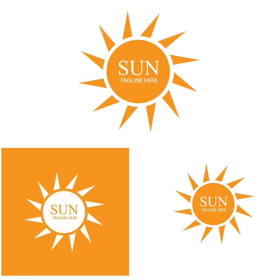 plantilla de logotipo de icono de ilustración de vector de sol