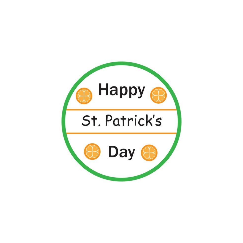 Happy St Patrick's Day Vector Round Label Stock Vector Illustration