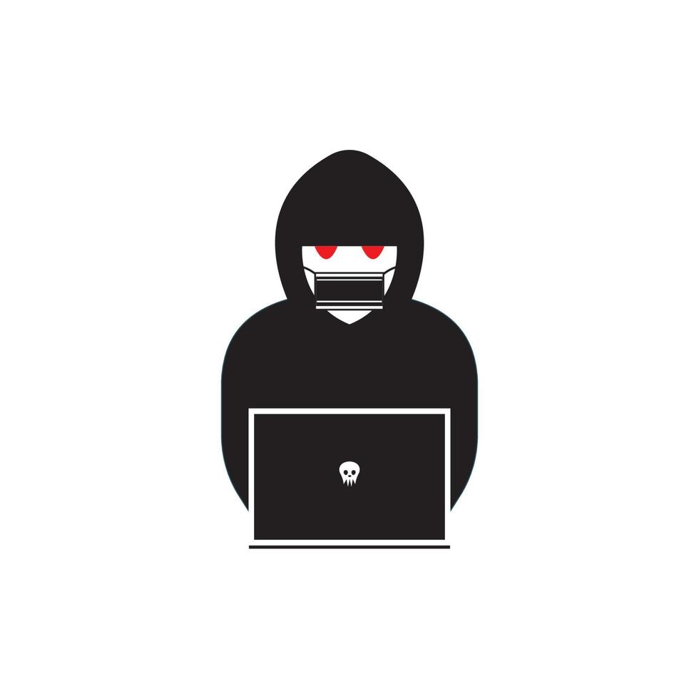 fondo de vector de logotipo de icono de hacker