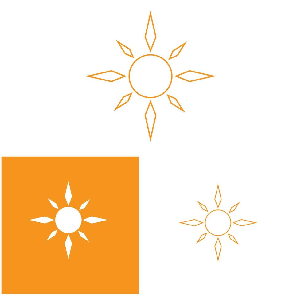 plantilla de logotipo de icono de ilustración de vector de sol