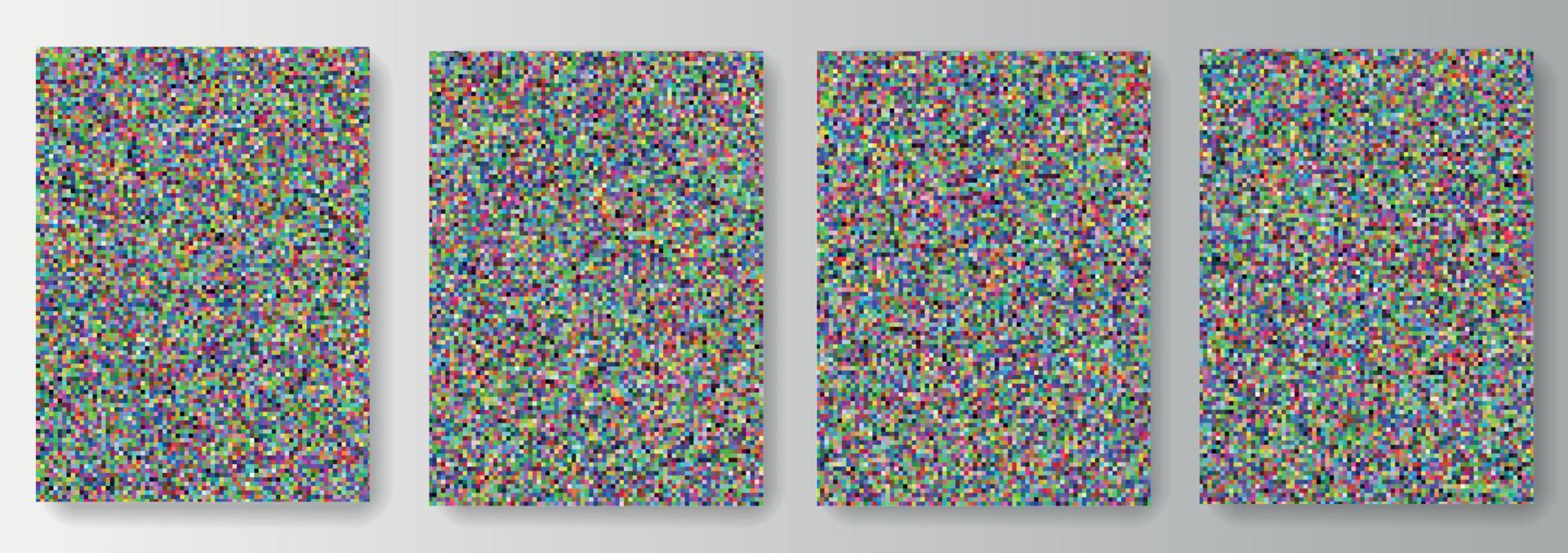 Collection set of backgrounds from colorful pixel squares. Seamless pattern vector