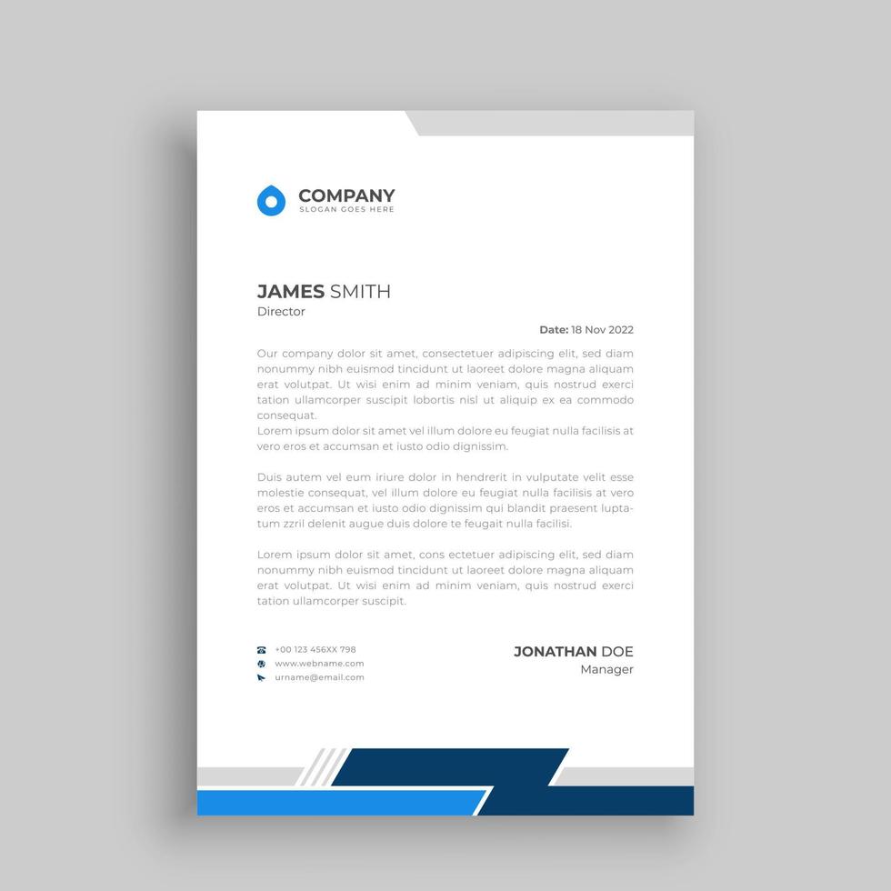 Professional letterhead design template vector