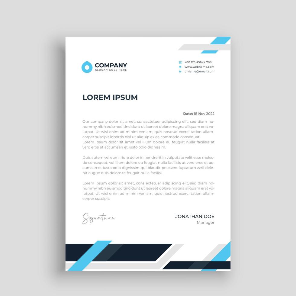Professional letterhead design template vector