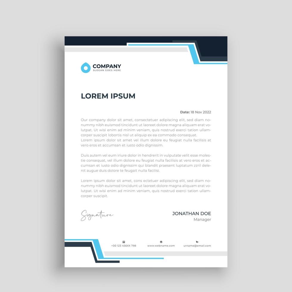 Professional letterhead design template vector
