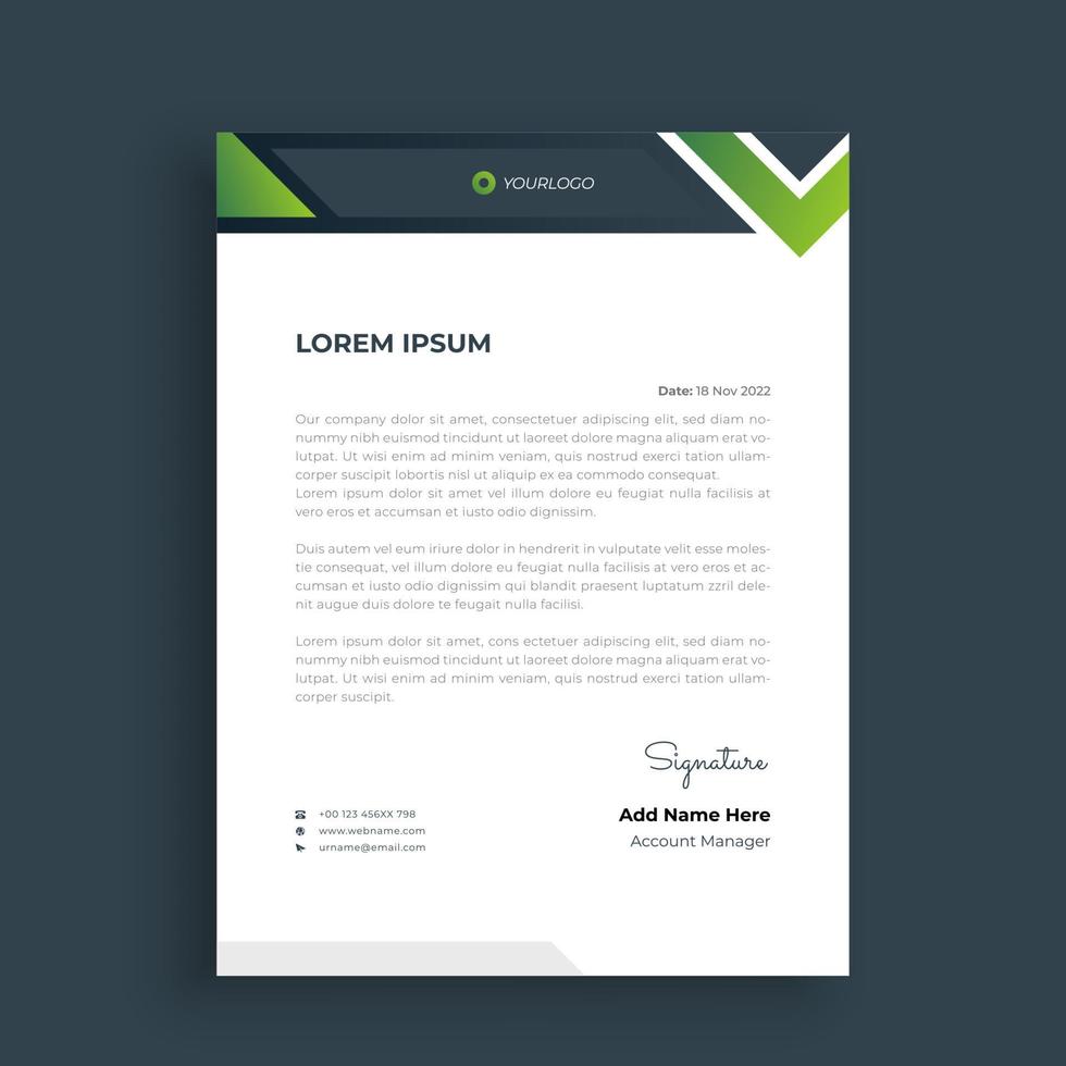 Professional letterhead design template vector