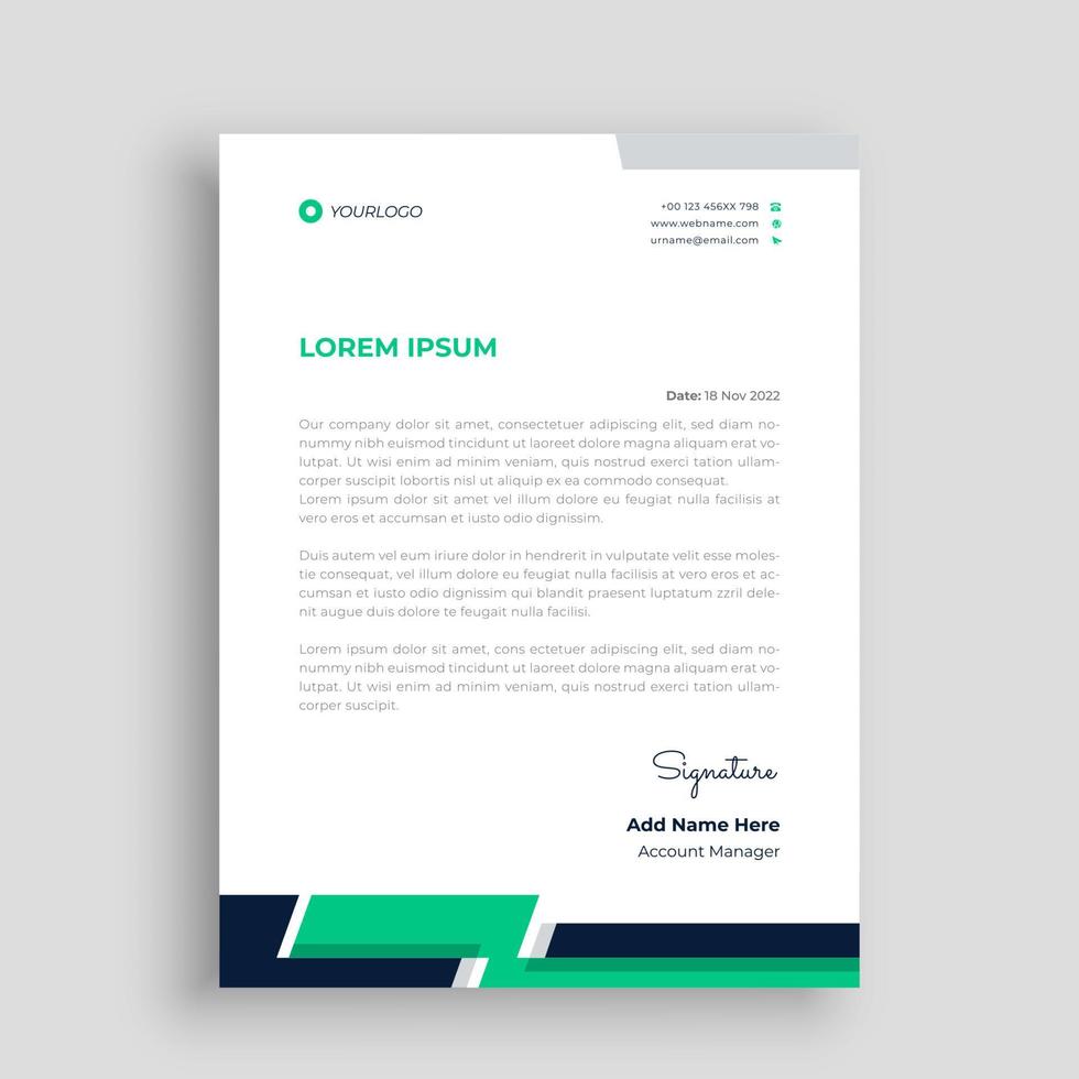 Professional letterhead design template vector