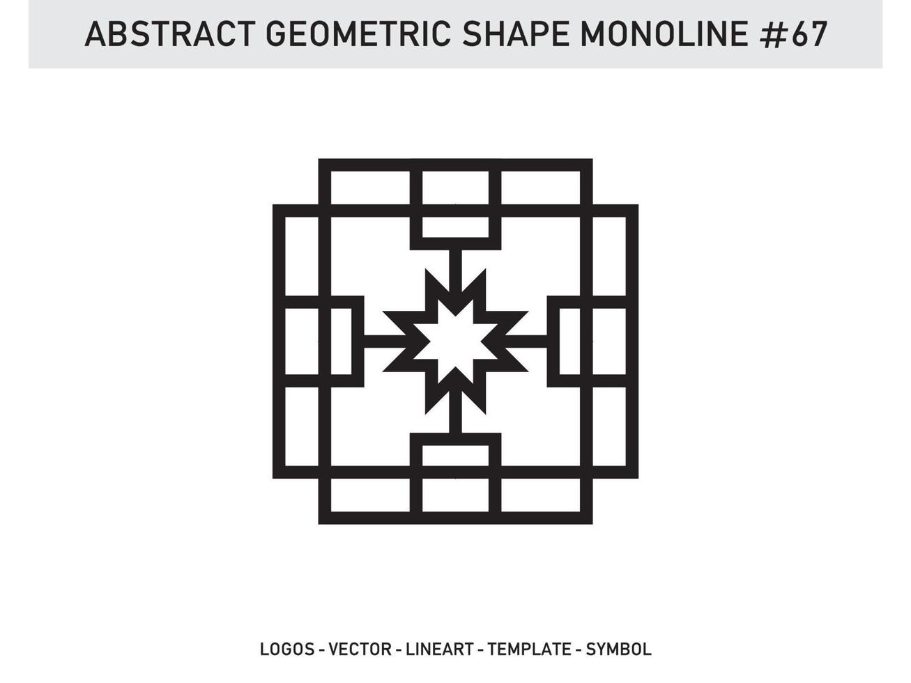 Abstract Geometric Monoline Lineart Line Shape Free Vector
