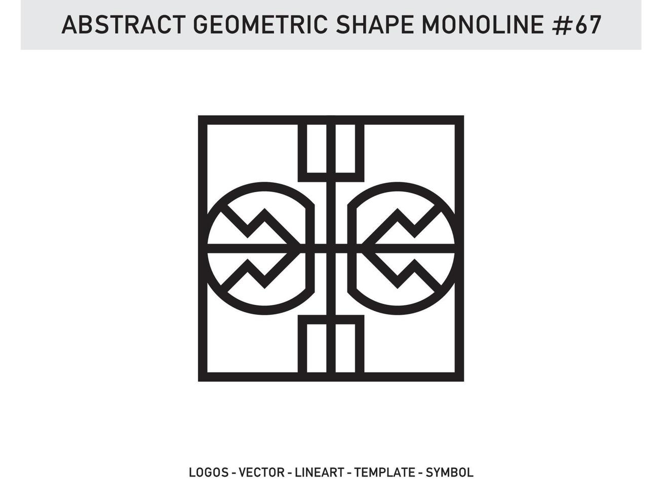 Abstract Geometric Monoline Lineart Line Shape Free Vector