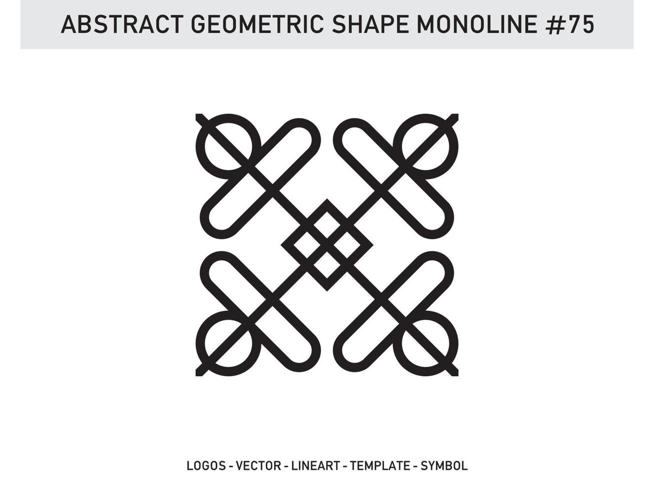 Abstract Geometric Monoline Lineart Line Vector Shape Free