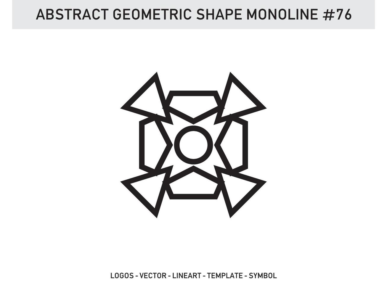 Abstract Geometric Monoline Lineart Line Shape Free Vector