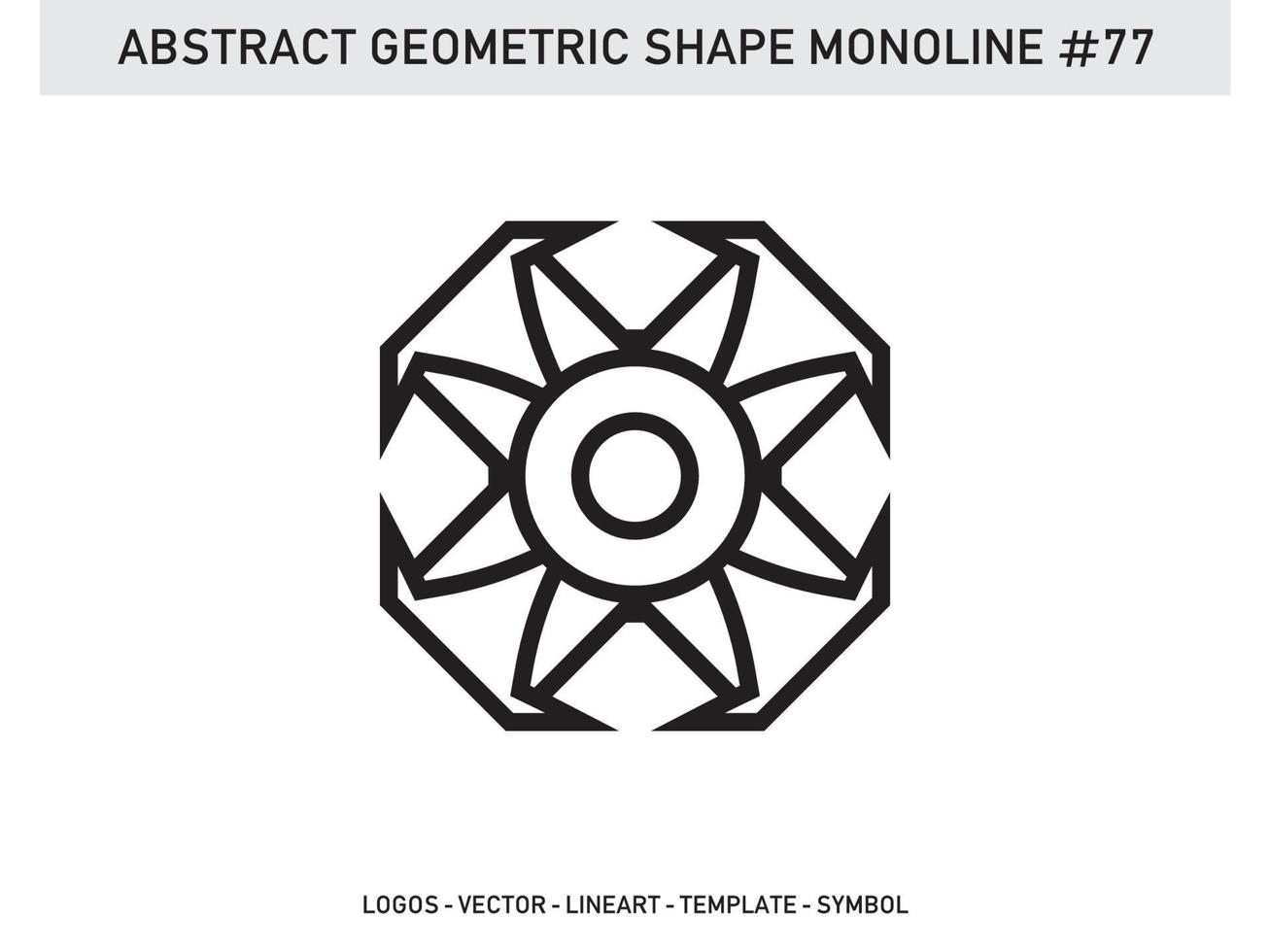 Abstract Geometric Monoline Lineart Line Shape Free Vector