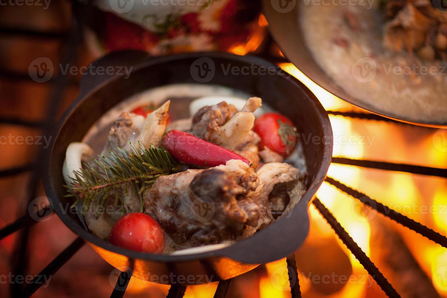 cooking on fire photo