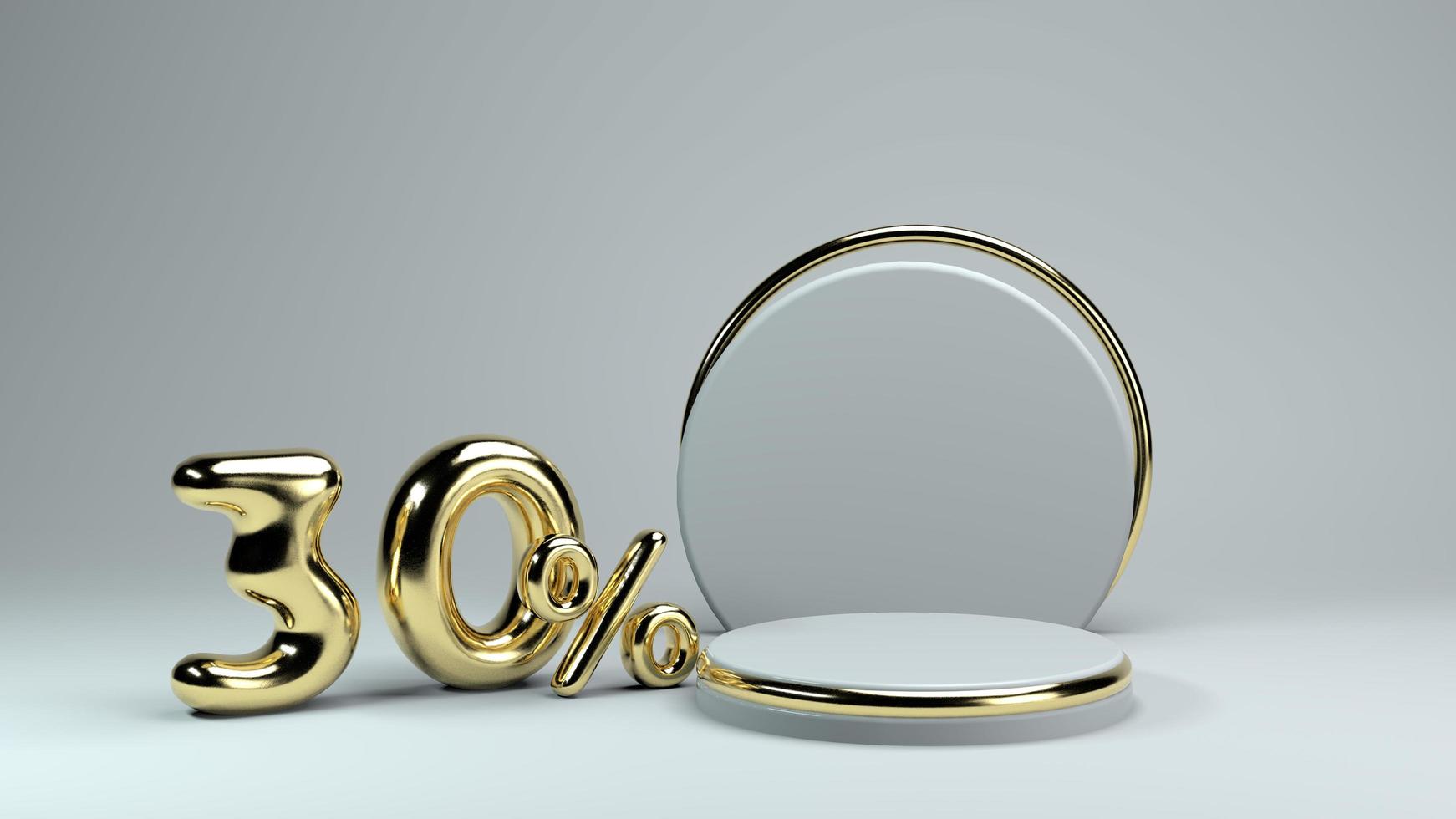 Sale Promotion 30 percent off with 3D Podium for product prestation photo