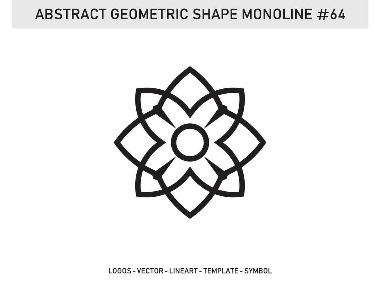 Geometric Monoline Lineart Line Shape Abstract Free Vector