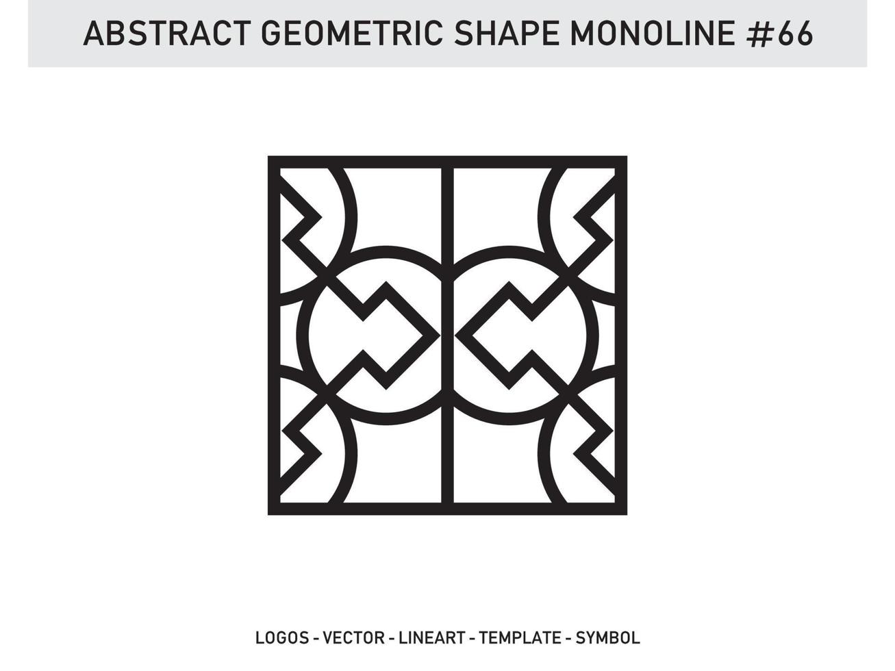 Abstract Geometric Monoline Lineart Line Shape Free Vector